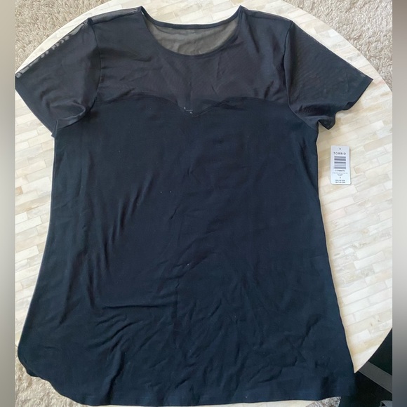 torrid Tops - Black tee with mesh shoulder